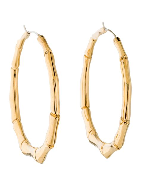 gucci hoop bamboo earrings